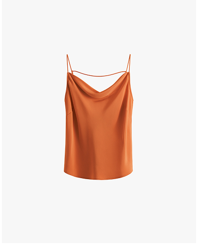 Silk Cowl Cami Burnt Orange