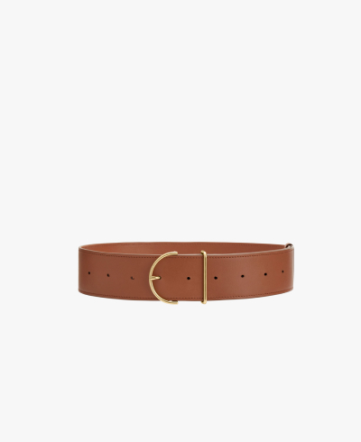 Wide Leather Belt Chestnut