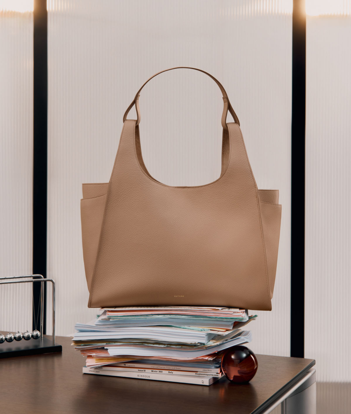 Double Loop Satchel Cappuccino