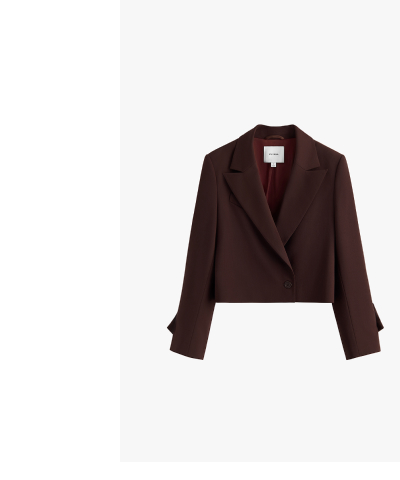 Wool Cropped Blazer Fondant