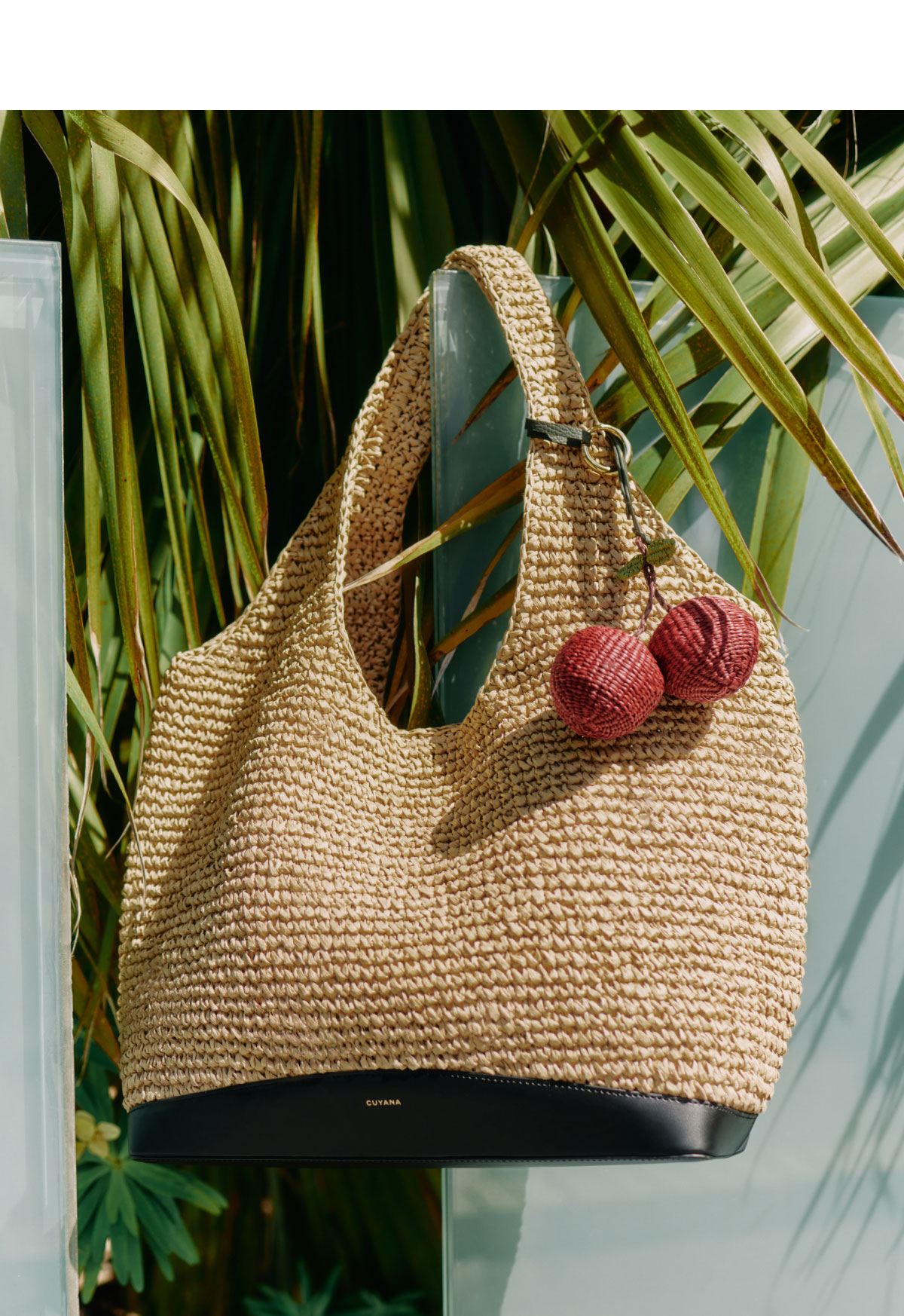 Large Raffia Tote Dark Natural