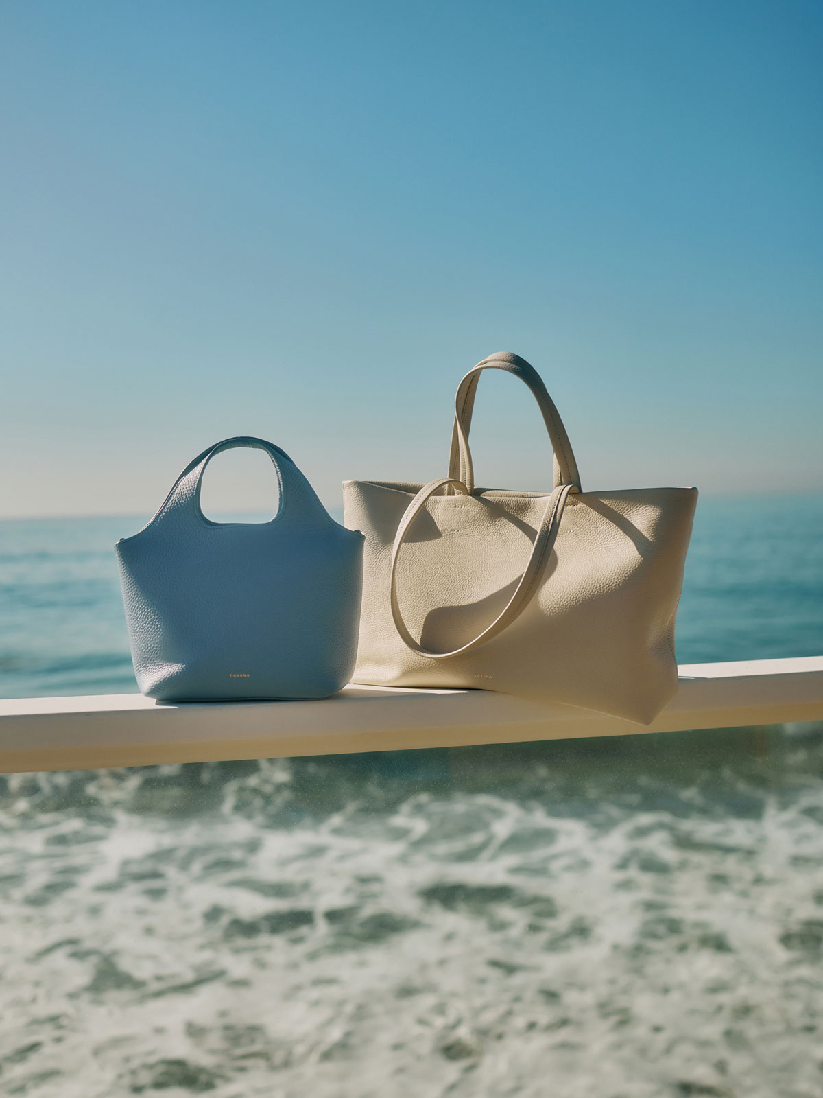 Mini System Tote Azure, Small Easy Tote Ecru