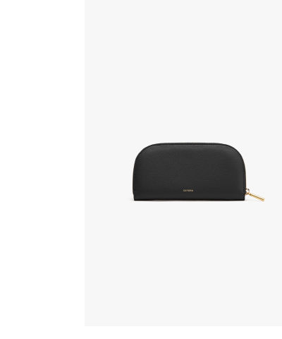 Curved Zip Wallet Black