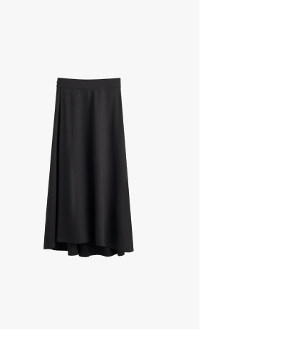 Ponte Pleat Front Skirt Black