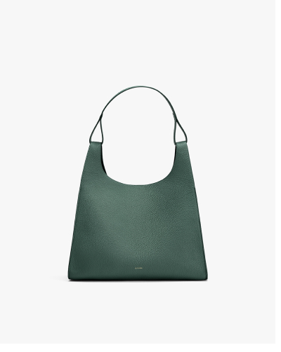 Oversized Double Loop Bag Bottle Green