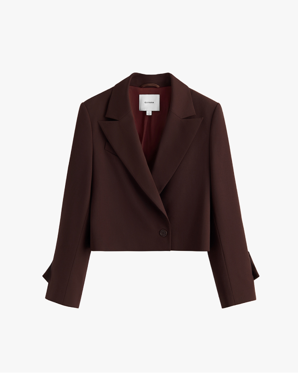 Cropped Wool Blazer Fondant