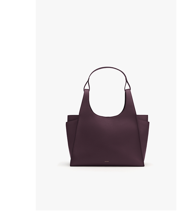 Double Loop Satchel Plum
