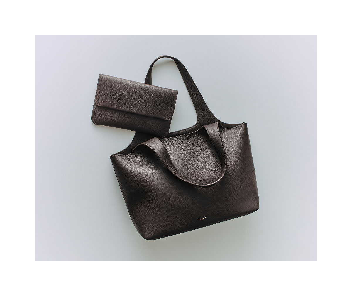 System Zipper Tote Mocha and System Flap Bag Mocha