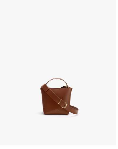 Mini Linea Bucket Bag Dark Chestnut