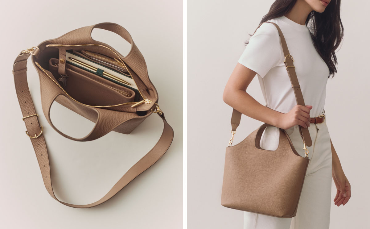 Small System Zipper Tote Cappuccino