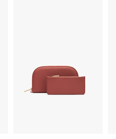 Duo Zip Wallet Dark Terracotta
