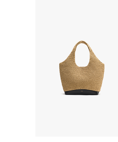 Large Raffia Tote Dark Natural