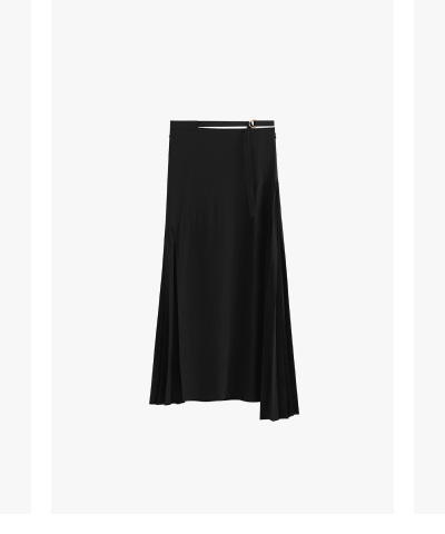 Silk Pleated Side Skirt