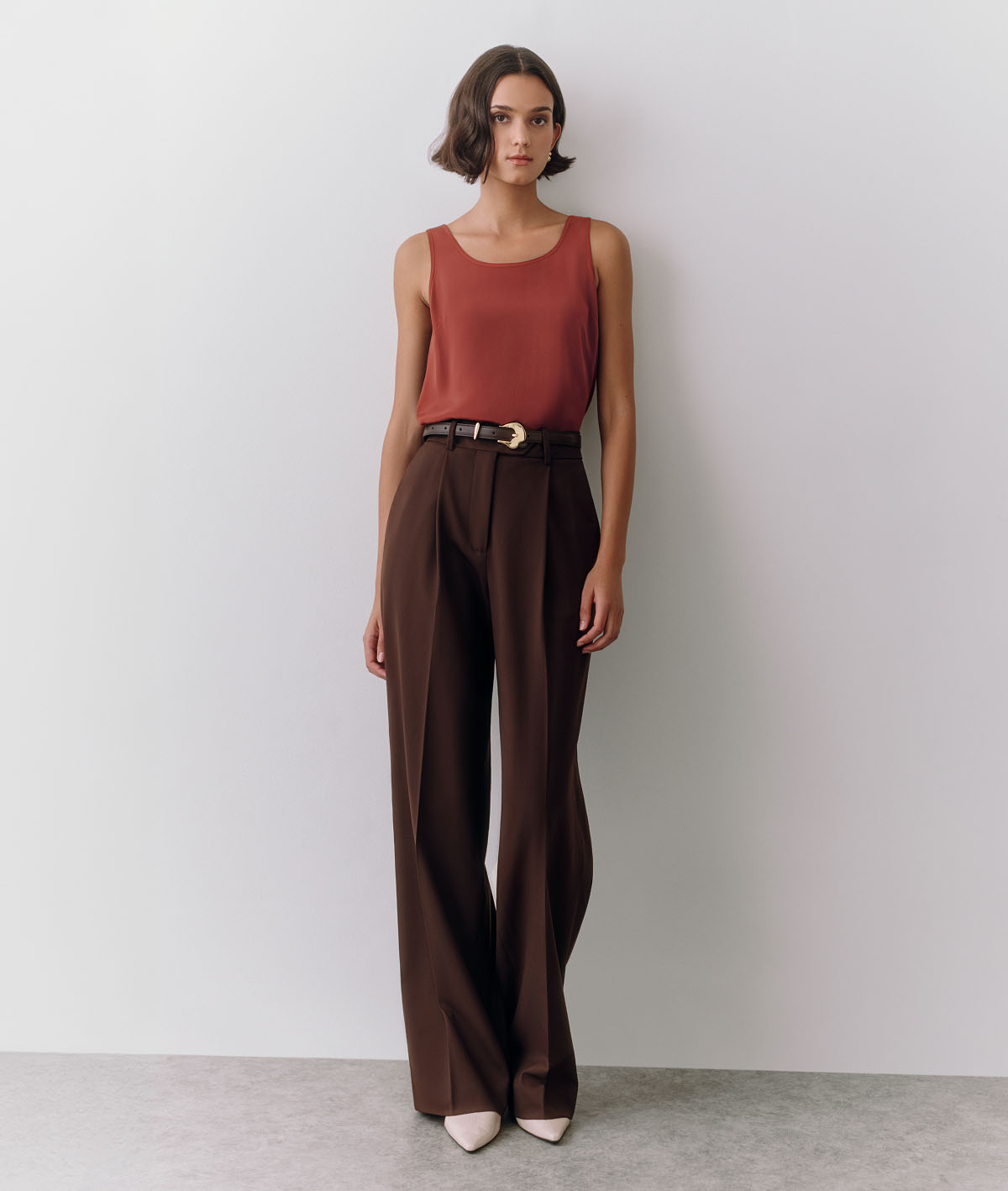 Silk Tank Dark Terracotta