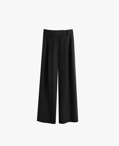 Wool Wide Leg Pant Black