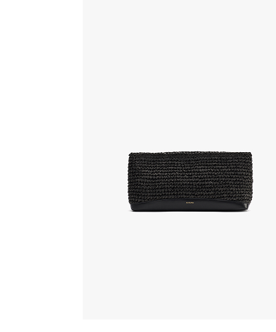 Raffia Clutch Black