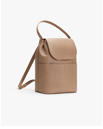 Leather Backpack 16-Inch Cappuccino