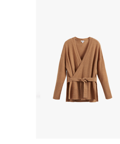 Single Origin Cashmere Wrap Sweater Camel