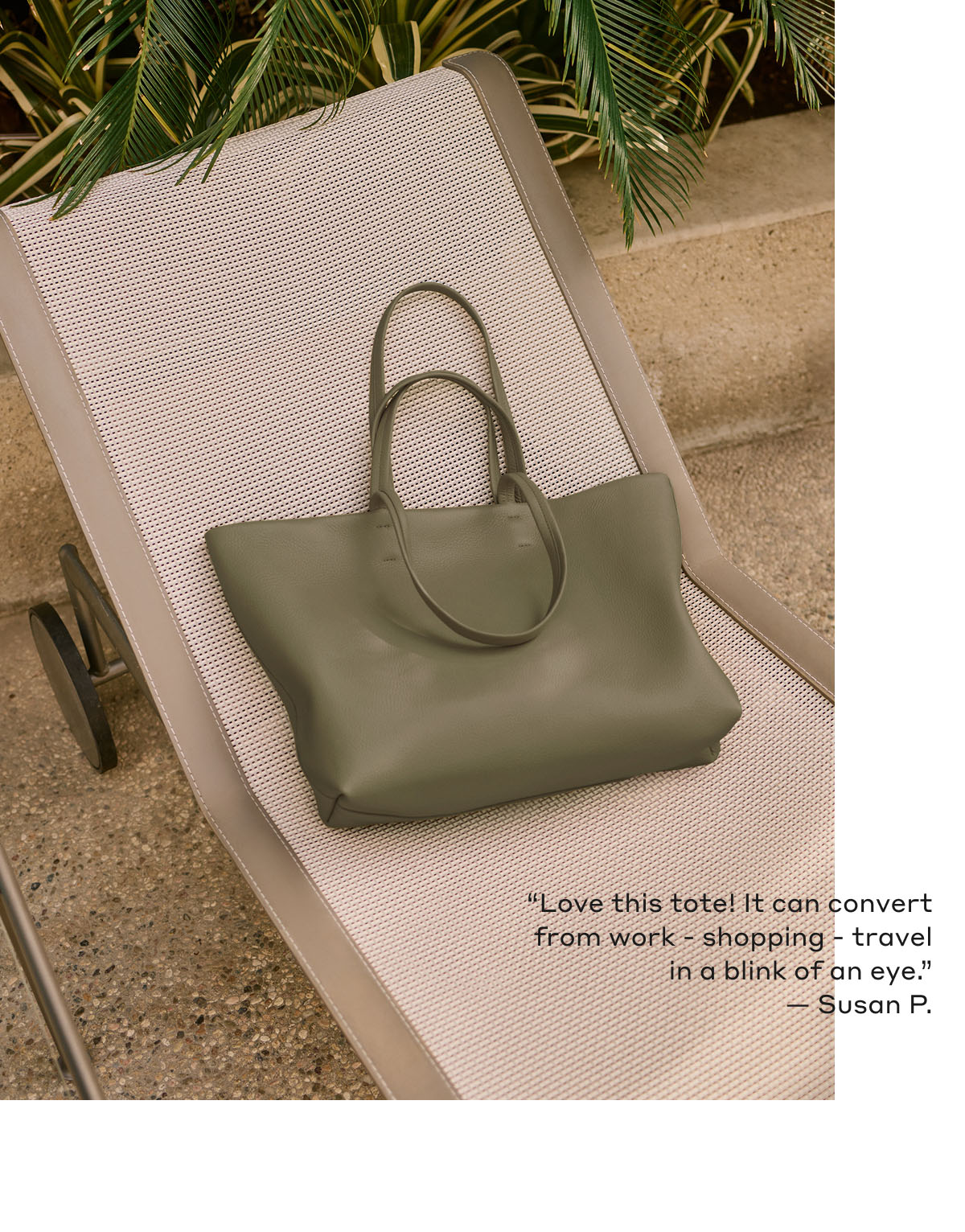 "Love this tote! It can convert from work - shipping - travel in a blink of an eye." - Susan P.