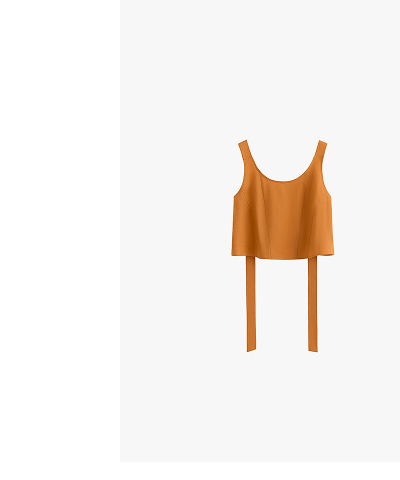 Linen Cropped Tank Saffron
