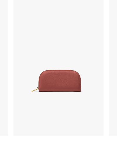 Curved Zip Wallet Dark Terracotta
