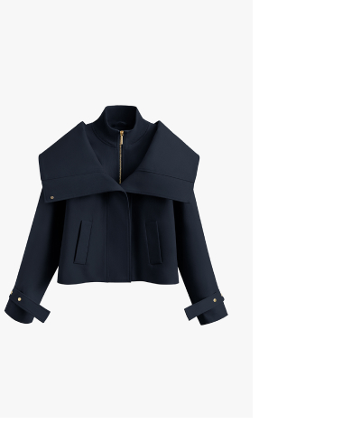 Overlay Collar Jacket Navy