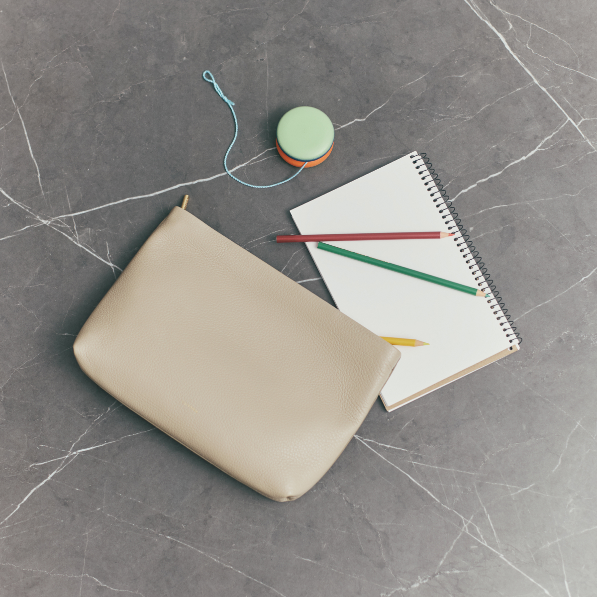 Small Zipper Pouch Stone