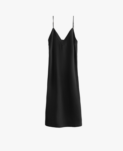 Silk Slip Dress Black