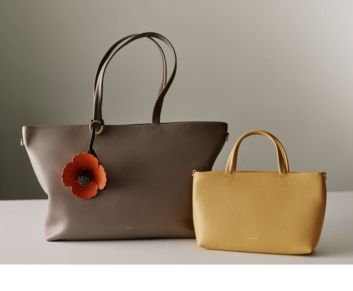 Small Easy Zipper Tote Clay, East West Easy Tote butter.