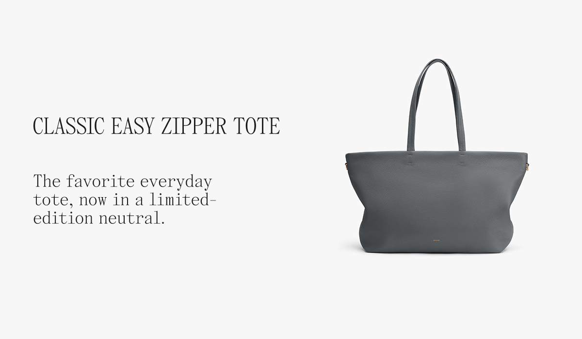 CLASSIC EASY ZIPPER TOTE The favorite everyday tote,  now in a limited-edition neutral.