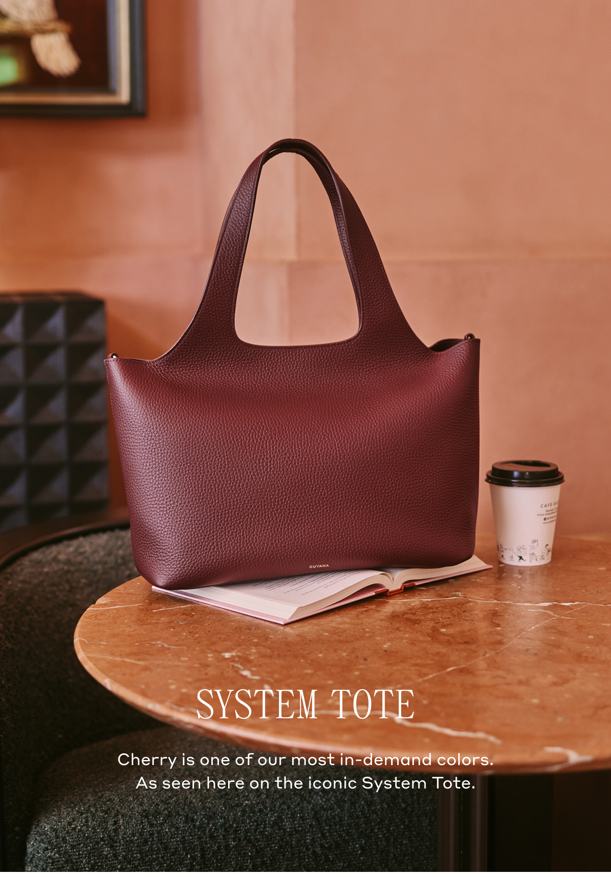 SYSTEM TOTE Cherry is one of our most in-demand colors. As seen here on the iconic System Tote.