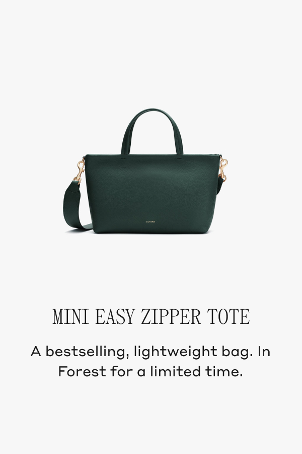 MINI EASY ZIPPER TOTE A bestselling, lightweight bag. In Forest for a limited time.