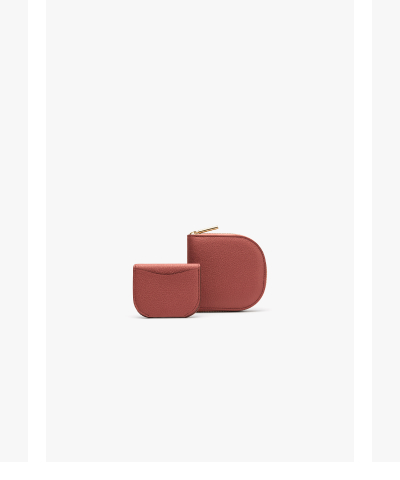 Duo Small Zip Wallet Dark Terracotta
