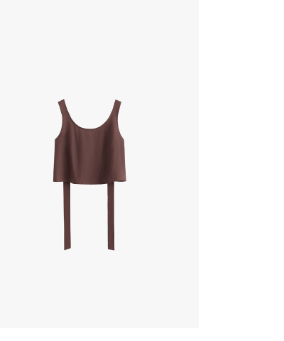 Linen Cropped Tank Coffee