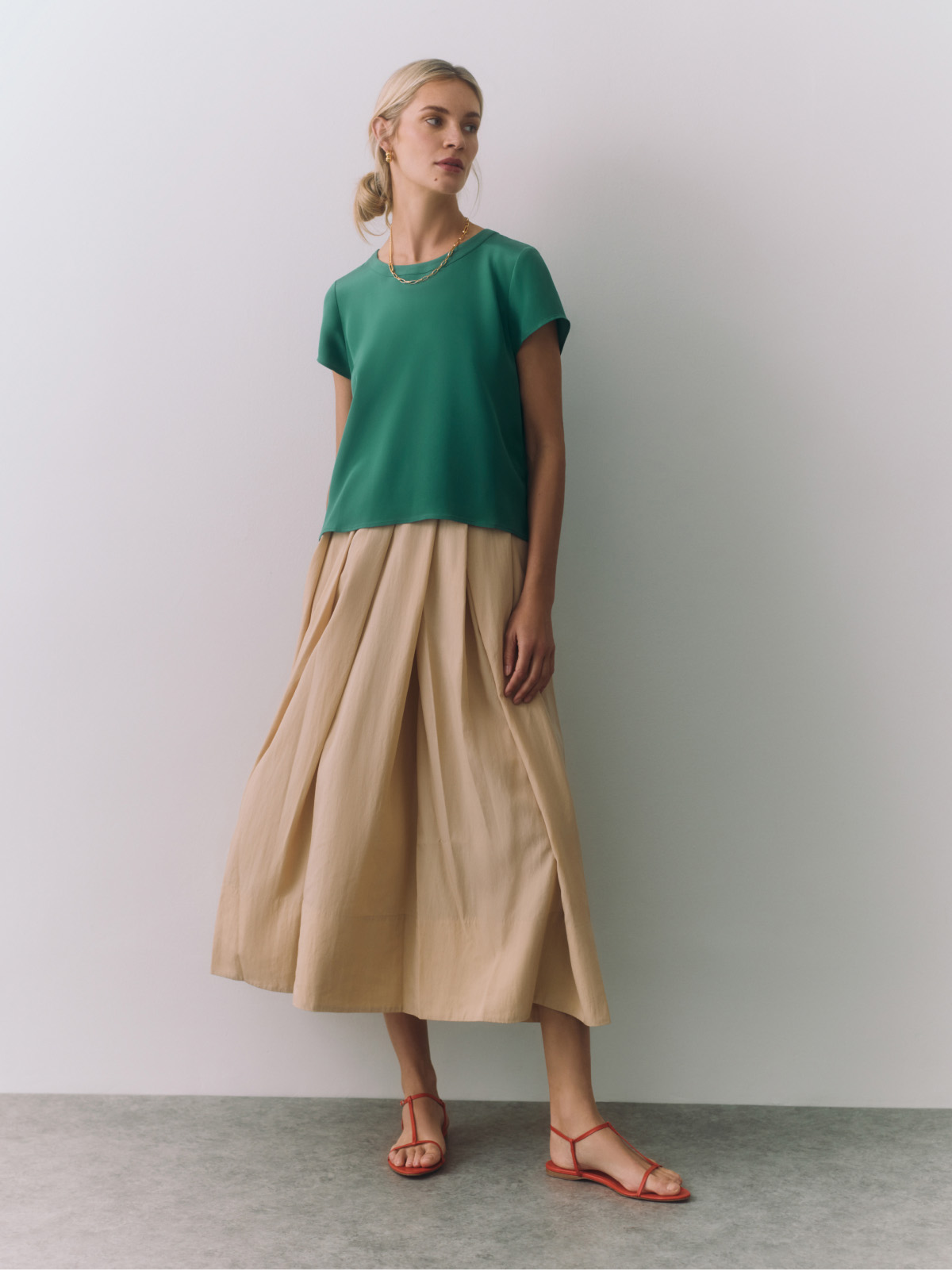 Silk Tee Sea Green