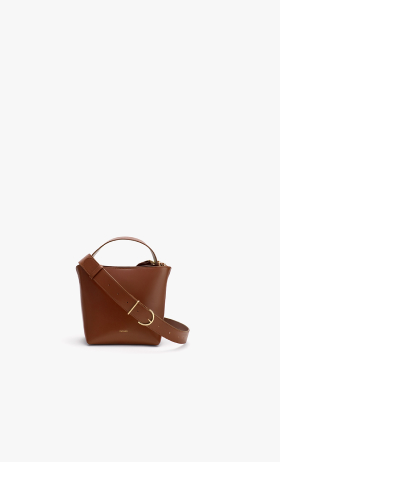 Mini Linea Bucket Bag Dark Chestnut