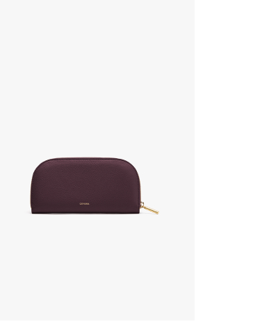 Curved Zip Wallet Plum