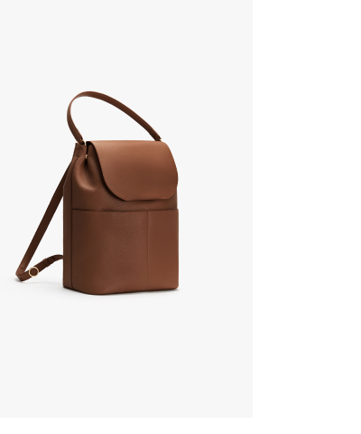 Leather Backpack 13-Inch Dark Chestnut