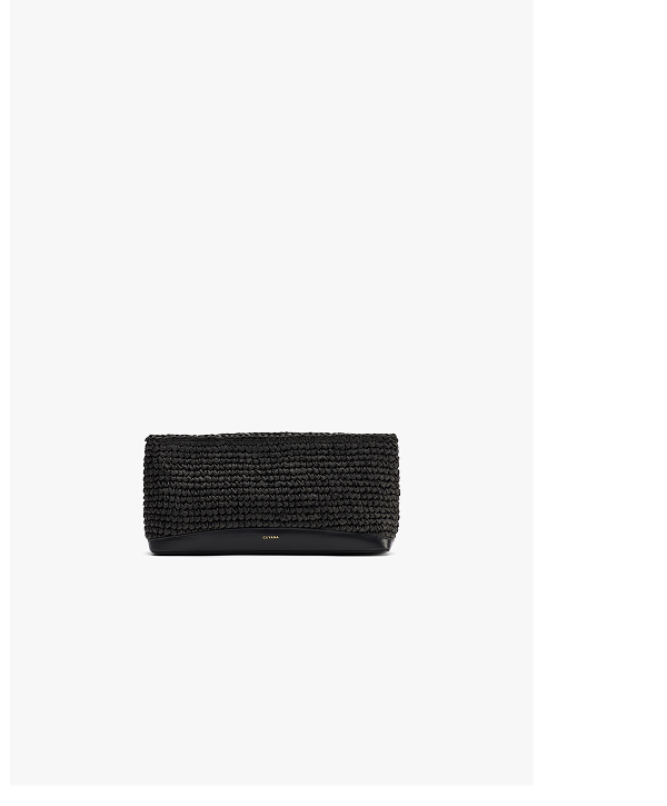 Raffia Clutch Black