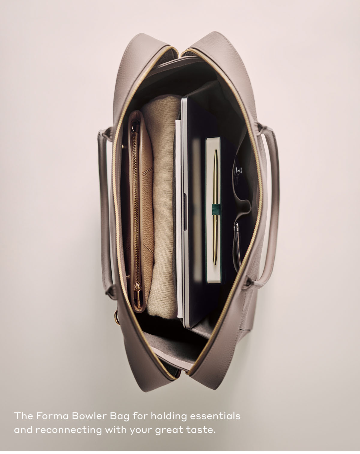 The Forma Bowler Bag for holding essentials and reconnecting with your great taste.