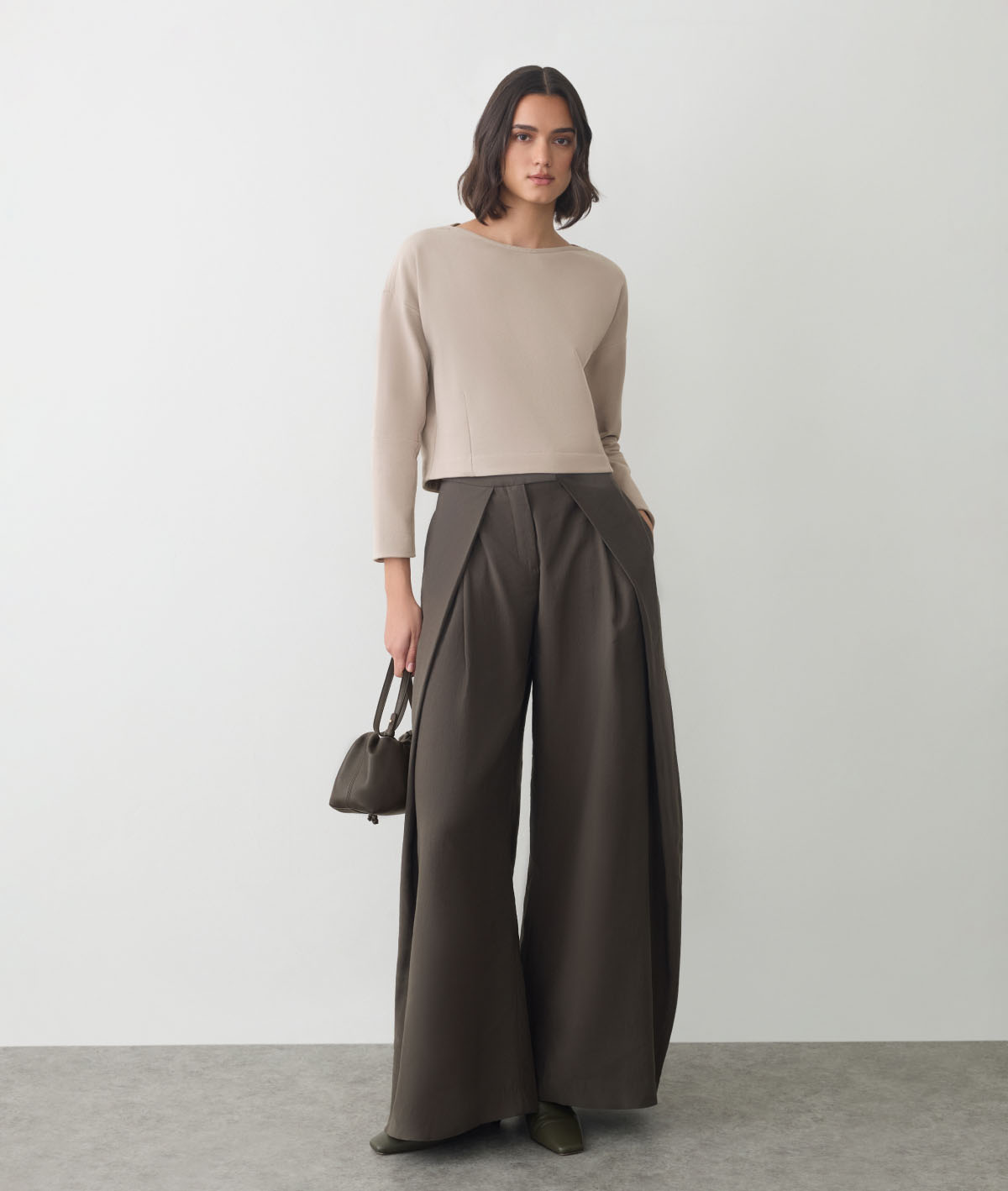 Fleece Cinched Top Stone