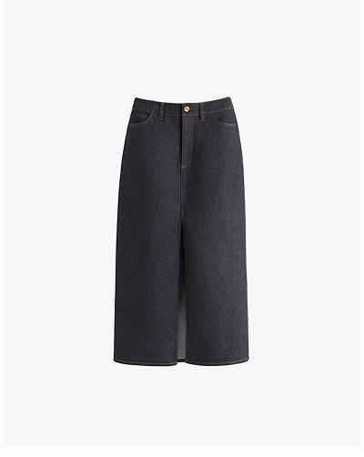 Front Slit Maxi Skirt Indigo