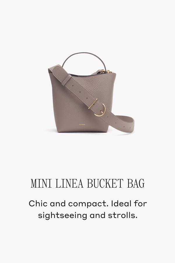 MINI LINEA BUCKET BAG Chic and compact. Ideal for sightseeing and strolls.