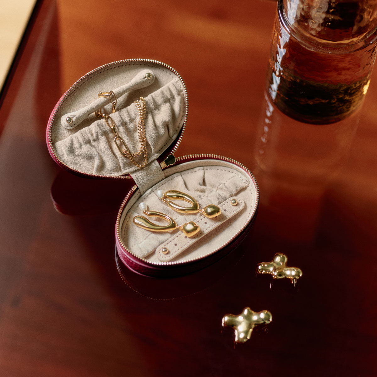 Travel Jewelry Case Sangria