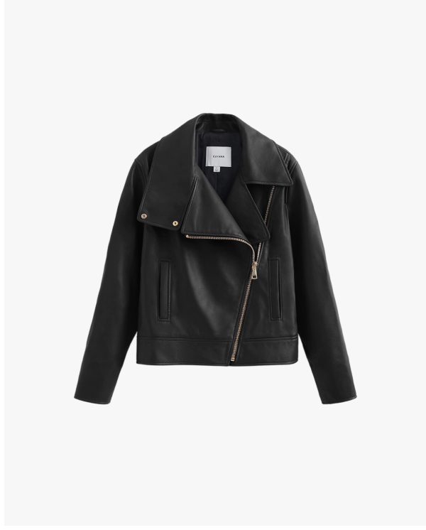 Leather Moto Jacket black