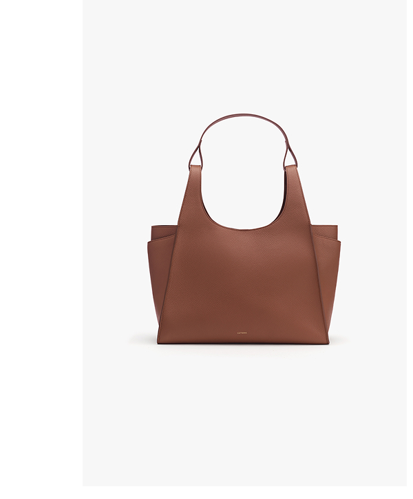 Double Loop Satchel Dark Chestnut