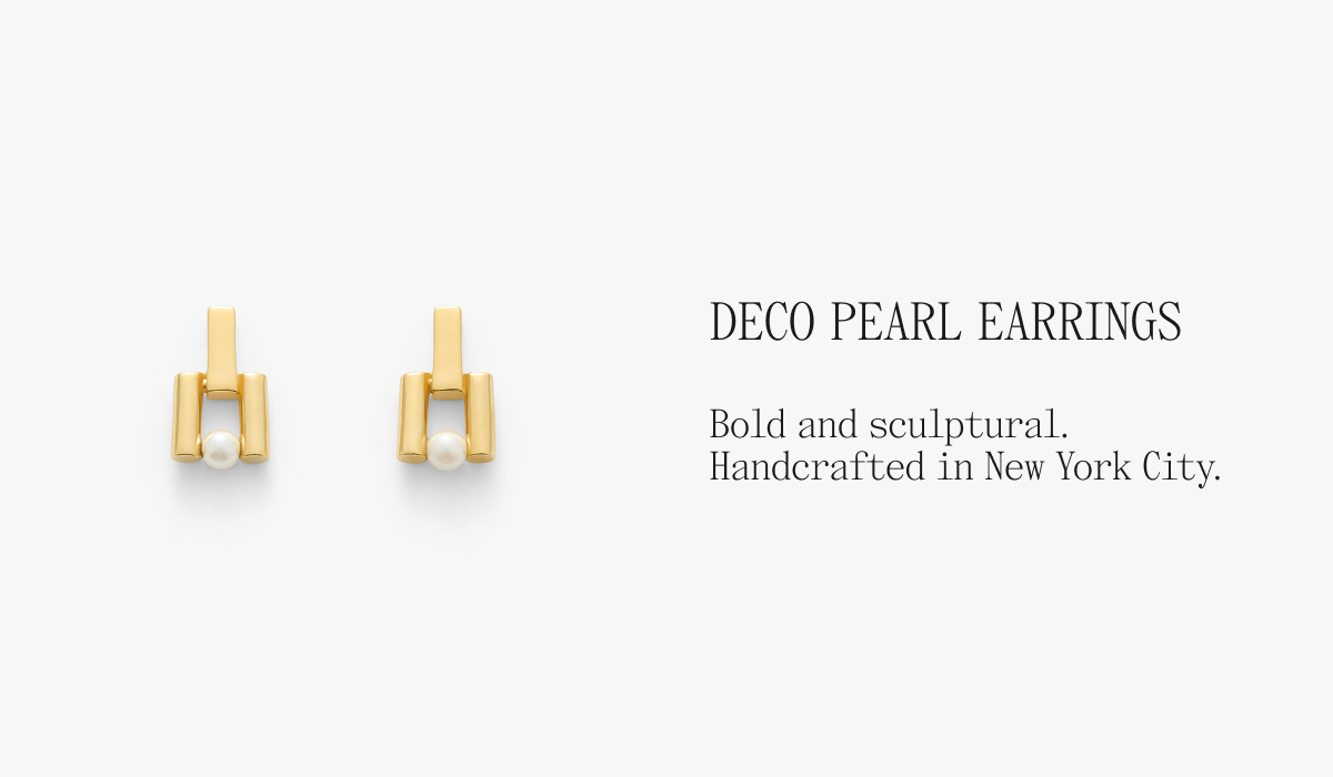 DECO PEARL EARRINGS Bold and sculptural. Handcrafted in New York City.