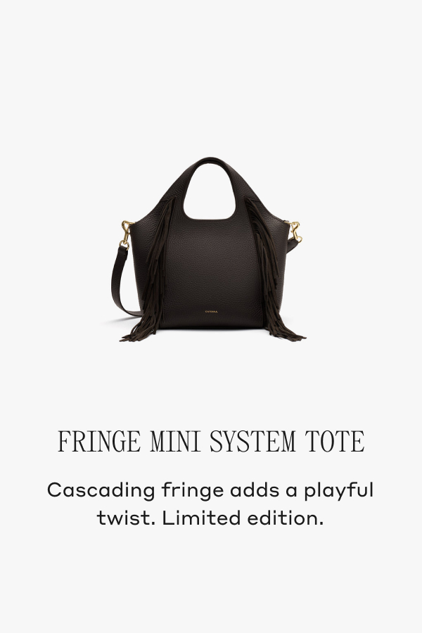 FRINGE MINI SYSTEM TOTE Cascading fringe adds a playful twist. Limited edition.