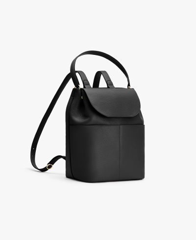 Leather Backpack 16-Inch Black