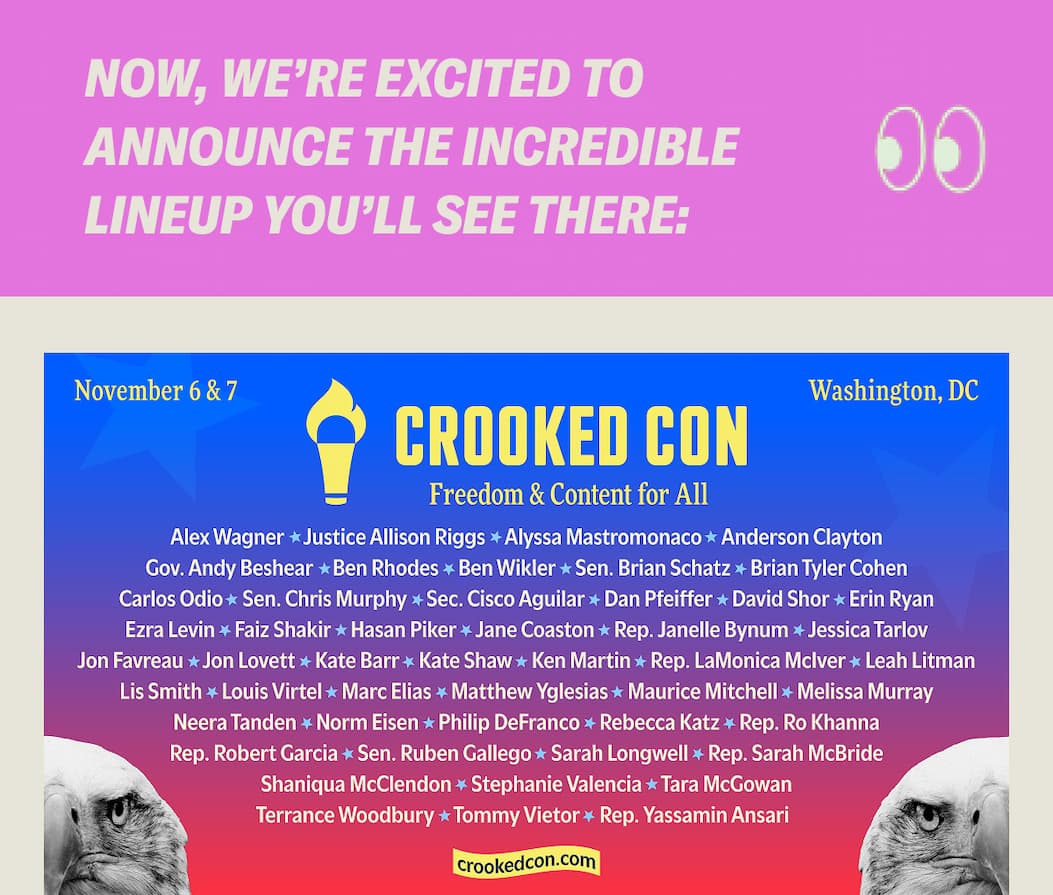 Now, we’re excited to announce the incredible lineup you’ll see there: See the full lineup, and get tickets at CrookedCon.com